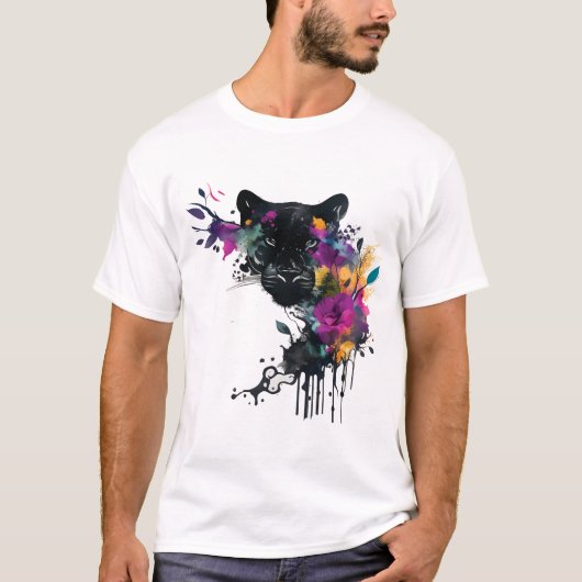 かわいい黒豹 Tシャツ (正面)