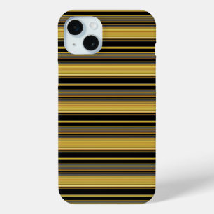 かわいい黒金ストライプ iPhone 15 MINIケース