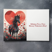 かわいい黒馬とハートバレンタインデー シーズンカード