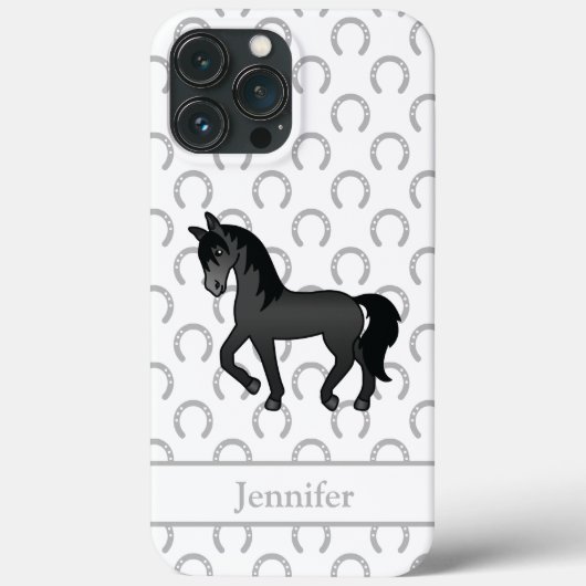 かわいい黒馬のイラスト Case-Mate iPhoneケース (裏面)