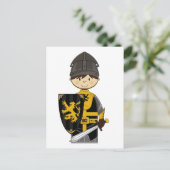 かわいい黒騎士の郵便はがき ポストカード (スタンド正面)