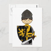 かわいい黒騎士の郵便はがき ポストカード (正面/裏面)