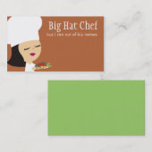 かわいい黒髪の女の子のシェフのステーキの夕食の名刺 名刺 (正面/裏面)