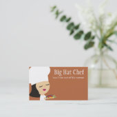 かわいい黒髪の女の子のシェフのステーキの夕食の名刺 名刺 (スタンド正面)