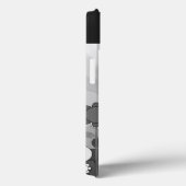 かわいい黒/白/灰色の花と大赤いハート Case-Mate iPhoneケース (裏面 / 右)