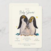 かわいい鼠径部ウォーターカラーベビーシャワー招待状 招待状 (正面/裏面)