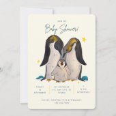 かわいい鼠径部ウォーターカラーベビーシャワー招待状 招待状 (正面)