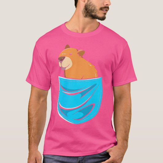 かわいい齧歯動物ポケットキャピバラ Tシャツ (正面)
