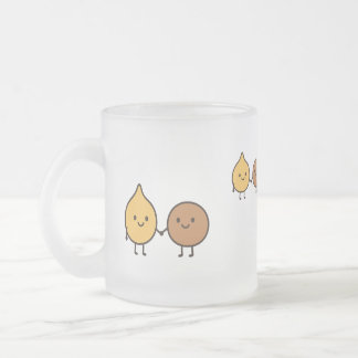 かわいい２つの豆のビーガンデザイン フロストグラスマグカップ