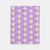 かわいい3つの漫画イラスト豚が色を選ぶ フェイスブック フリースブランケット (正面)