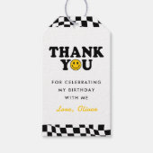 かわいい1ハッピーダードボーイ1歳の誕生日ありがとう ギフトタグ (正面)