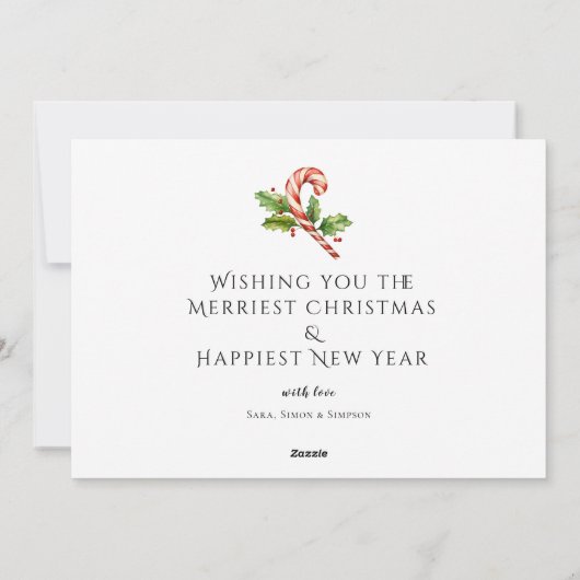 かわいい1フォトハッピーホリデーズクリスマスラビット シーズンカード (裏面)