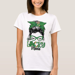 かわいい1ラッキーママメッシーブンハッピーSt patricksダ Tシャツ