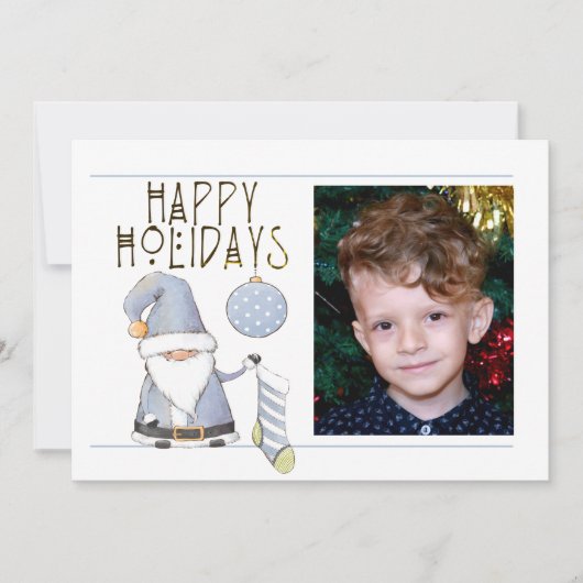 かわいい1写真ハッピーホリデーズサンタ格言クリスマス (正面)
