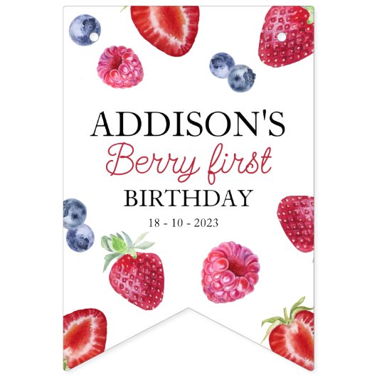 かわいい1回目の誕生日12ヶ月フォトマイルストーン バンティングフラッグ (第1の旗)