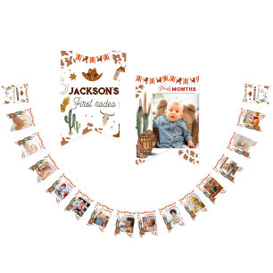 かわいい1回目の誕生日12ヶ月フォトマイルストーン バンティングフラッグ