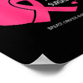 かわいい1年乳がん無料ピンクの生存者のギフト ポスター (角)