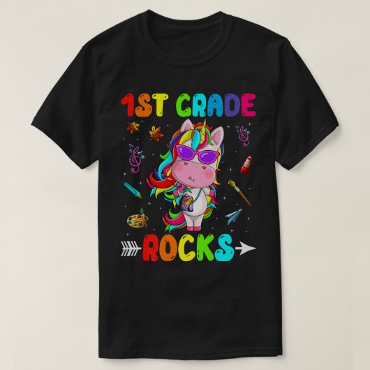 かわいい1年生の岩ユニコーン歓迎スクーオ Tシャツ (デザイン正面)