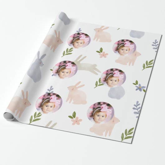 かわいい1歳の誕生日の写真 ラッピングペーパー (アンロールド)