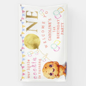 かわいい1歳の誕生日を飾る私たちの小さなクッキー 横断幕 (縦)