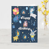 かわいい1歳の誕生日カード カード (黄色い花)