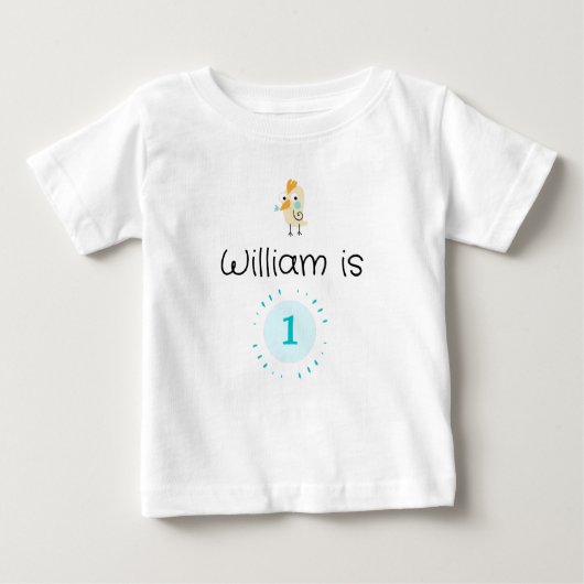 かわいい1歳の誕生日パーソナライズされたベビーTシャツ ベビーTシャツ (正面)