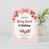 かわいい1歳の誕生日招待状 招待状 (スタンド正面)