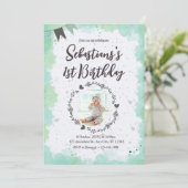 かわいい1歳の誕生日招待状 招待状 (スタンド正面)