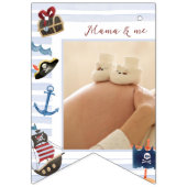 かわいい1歳の誕生日12ヶ月フォトマイルストーンパイレーツ バンティングフラッグ (第2の旗)