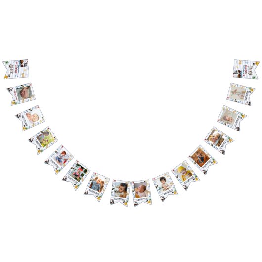 かわいい1歳の誕生日12ヶ月フォトマイルストーンパイレーツ バンティングフラッグ (全)