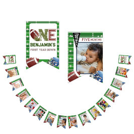 かわいい1歳の誕生日12ヶ月フォトマイルストーンボーイ バンティングフラッグ