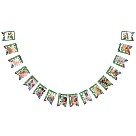 かわいい1歳の誕生日12ヶ月フォトマイルストーンボーイ バンティングフラッグ (全)