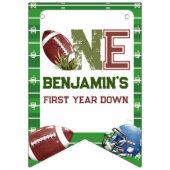 かわいい1歳の誕生日12ヶ月フォトマイルストーンボーイ バンティングフラッグ (第1の旗)