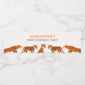 かわいい1歳の誕生日 ワイルドワン タイガー ペットボトルラベル (シングルラベル)