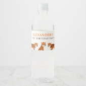 かわいい1歳の誕生日 ワイルドワン タイガー ペットボトルラベル (正面)