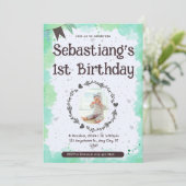 かわいい1歳の誕生日 招待状 (スタンド正面)