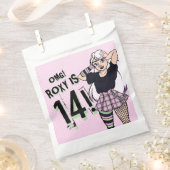 かわいい10代のパンクガール名ピンク14誕生日 フェイバーバッグ (クリップ留めされた状態)