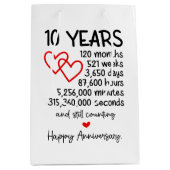 かわいい10周年記念パーティー ミディアムペーパーバッグ (正面)