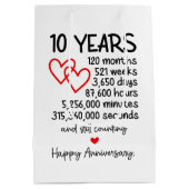 かわいい10周年記念パーティー ミディアムペーパーバッグ (裏面)