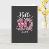 かわいい10歳の誕生日おめでとうTシャツ Hello 10 est 2016 カード (黄色い花)