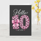かわいい10歳の誕生日おめでとうTシャツ Hello 10 est 2016 カード (黄色い花)