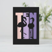 かわいい10歳の誕生日プレゼント フラミンゴ 10歳 招待状 (スタンド正面)