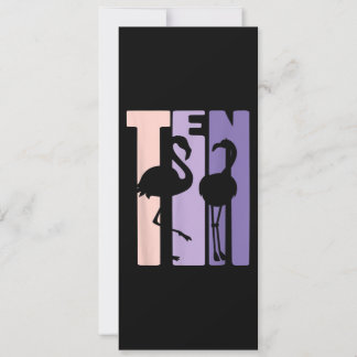 かわいい10歳の誕生日プレゼント フラミンゴ 10歳 招待状