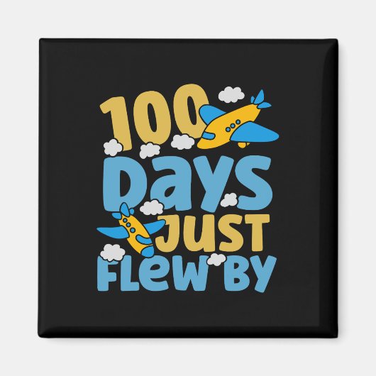 かわいい100日が飛行機で飛んだScの100日 マグネット (正面)