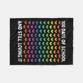 かわいい100日の学校と愛し続けるハート フリースブランケット (正面(横))