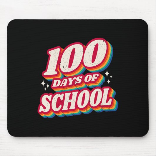 かわいい100日の学校と愛し続けるハート マウスパッド (正面)