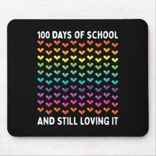 かわいい100日の学校と愛し続けるハート マウスパッド
