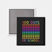 かわいい100日の学校と愛し続けるハート マグネット (正面/裏面)