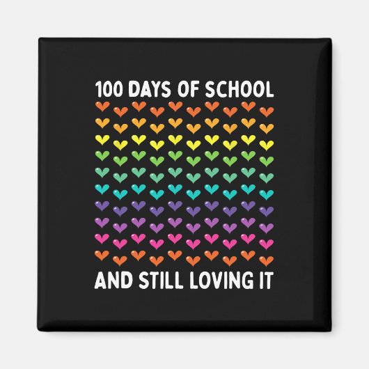 かわいい100日の学校と愛し続けるハート マグネット (正面)