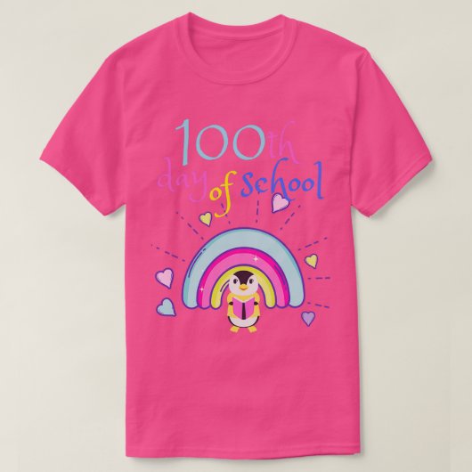 かわいい100日の学校デザイン Tシャツ (デザイン正面)